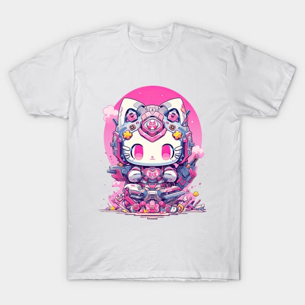 SAMURAI KITTY - SUPER FLOWER TANK | Mecha Neko Army | PROUD OTAKU T-Shirt by PROUD OTAKU